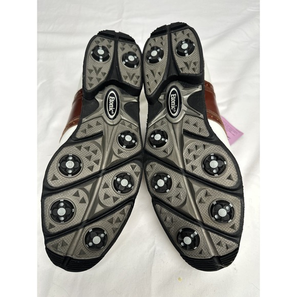 NWT Etonic Comfort Q Loc System Mens Golf‎ Shoes White & Brown Size Small 10M - Picture 3 of 16